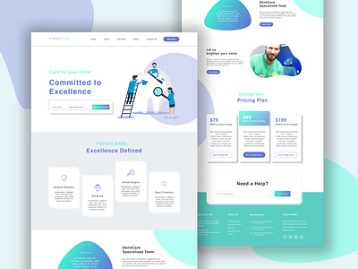 Landing page for Dental Clinic business design illustration ui ux web