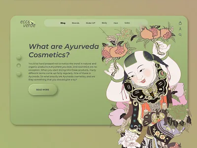 Eco-Cosmetic online shop ayurveda ayurvedic blog cosmetics ecommerce design landingpage logo design olive online online shop shop