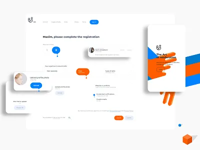 New admin registration UI. Step two. UI humanisation. Study. admin adobe adobe xd playoff product signup upload profile image web web app xd