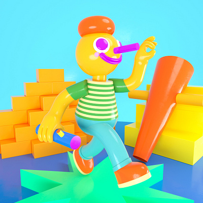 Glossy toy 3d 3d render arttoy c4d characterdesign cinema 4d cute illustration octane octanerender