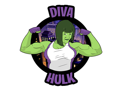 Diva Hulk T-Shirt comicart design hulk illustration marvelcomics shehulk tshirtdesign