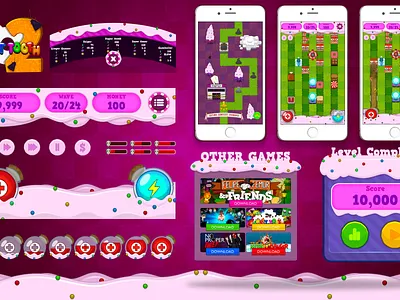 Dr. Sweet Tooth 2 UI Design app design candy logo mobile mobile app mobile game photoshop ui ui design uidesign