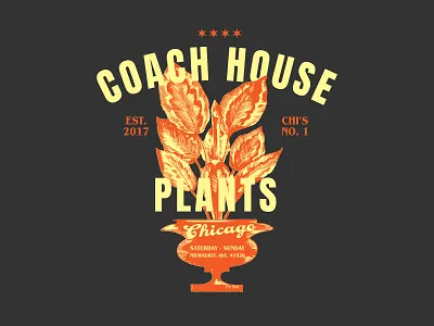 Coach House Plants Chicago - Shirt Design adobe illustrator brand identity branding design fashion flowers horticulture illustration plants shirt design typography vector