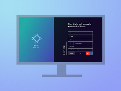 Book Square Sign Up Page design graphicdesign logo minimal ui ux web website