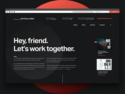 ____ with Steve Miller is LIVE advertising art direction article design home personal brand ui website