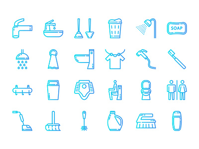 Bathroom Icon Line Style bathroom clothes icon illustrator logo minimal ui vector