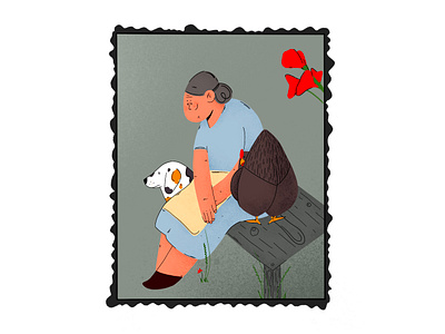 Granny flat design characterdesign digital painting digital2d flat design flat illustration friends hen illustration procreate art