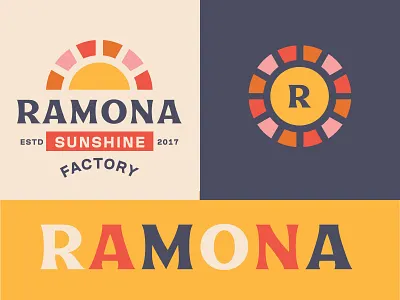 Ramona Sunshine alberta brand branding cute daughter design edmonton identity illustration kids logo mark sun sunshine vector