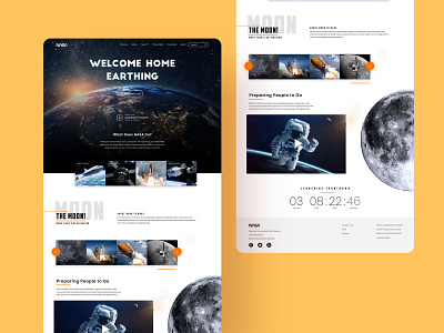 NASA website concept design dribbble earth explore flat design minimal moon nasa navigation recreate shot space