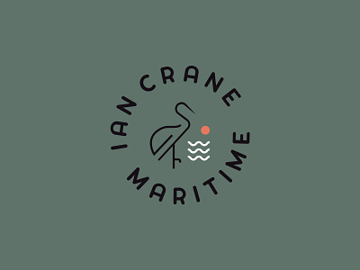 Ian Crane Maritime Stamp bird brand branding crane crane logo experience design icon illustration logo maritime print design sea typography waves