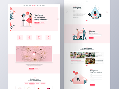 Floral Shop Web UI adobe xd design flower lander landing page new design popular shop template trending trendy ui design visual design website websites webui