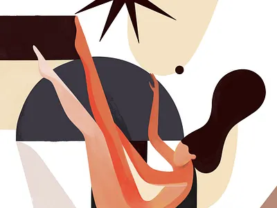 Slowdown Art Comp – 1 abstract composition design fall graphic illustration minimalism pastel shape simple tender textile texture warm wave woman