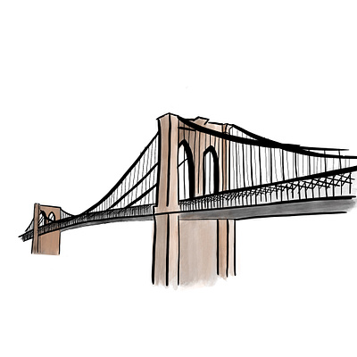 Brooklyn Bridge color digital digitalpaint illustration procreate