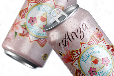 Wild Rose Hibiscus Can aaga beer bottle branding can design drink drinks energy logo photoshop psd soda