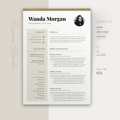 Resume Template / Cover Letter clean resume creative resume curriculum vitae cv cv template download free modern modern resume professional resume resume cv resume template template