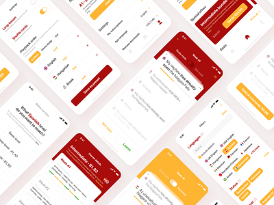 Audiocards. Language study app app bundle cards design english filters intermediate ios language level mobile playback presets sequence study swipe switcher ui ux