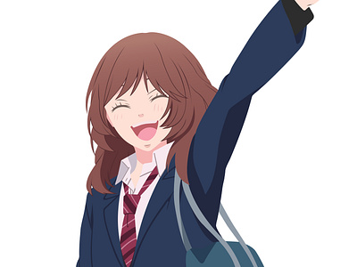 Illustration | Futaba Yoshioka anime ao haru ride blue spring ride challenge character futaba illustration illustrator manga portrait portrait illustration yoshioka