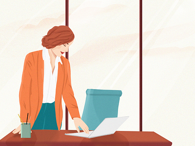 Work Vibes design gradient illustration woman portrait workplace