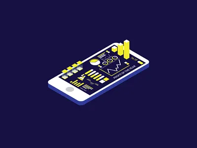 Business 3d art business data design digital gadget graphic illustration infographic isometric management vector yellow