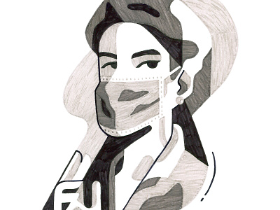 Ita 2020 character doctor geometric illustration italy mask medic portrait world