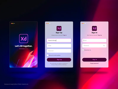 Sign Up interface - Adobe XD Playoff adobe adobe xd interface log in macos signup ui