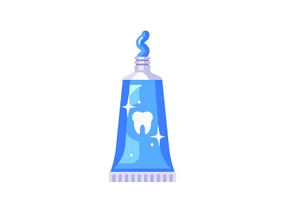 Toothpaste daily design flat icon illustration toothpaste tube vector