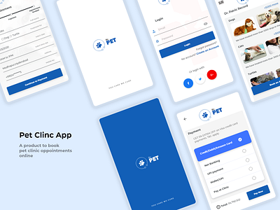 Pet Clinic App oppoitment pet pet app pet care pet clinic pets ui ui design uiux ux ux design