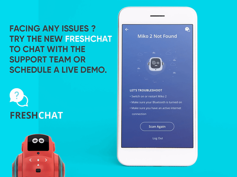 Freshchat - Emotix Miko adobe photoshop adobexd chat chatbot design mobile app mobile ui sketchapp ui ui design uiux