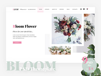 Bloom - flower shop PSD Template bloom. design florist flower flowers rustic shop wedding