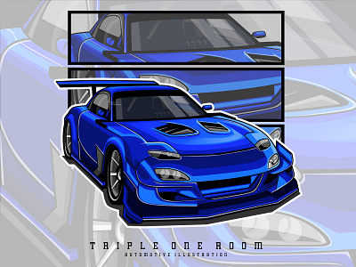 Mazda Rx7 animation automobile automotive automotive design automotive logo branding car car illustration car outomotive car outomotive cartoon design gaming gaming logo illustrator typography ui ux vector