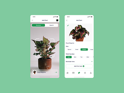 Smart Plant care design dribbble interface mobile mobile app plants popular scanner search top ui ux uxui