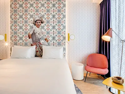 HEADBOARD DESIGN FOR NORTH ROOM art collage collageart hotel hoteldesign mural mural design photomanipulation