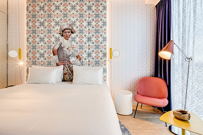 HEADBOARD DESIGN FOR NORTH ROOM art collage collageart hotel hoteldesign mural mural design photomanipulation
