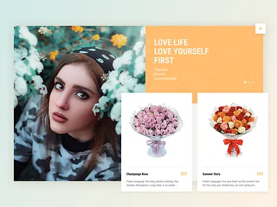 Flower Shop Hero Section design e commerce ecommerce ecommerce shop flower hero section interface shop ui ux ux designer web website