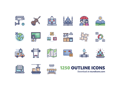 Outline icons pack detailed education furniture icon icons line logistics online outline outline icons outlines pastel soft colors travel vector website icons