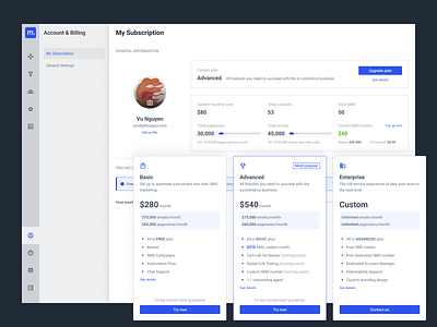 Pricing Page account admin dashboard app dashboad design ecommerce price pricing pricing page pricing plan pricing table product profile ui ux