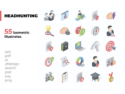 Headhunting 3d creative design flat icons idea illustration isometric isometric illustration vector