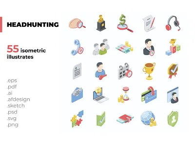 Headhunting concept creative flat icons idea illustration isometric isometric art isometric design isometric icons