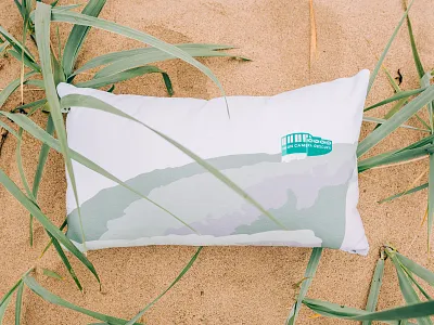 minimann: douglas head camera obscura cushion douglas flat graphic illustration illustrator isle of man landscape landscape illustration pillow vector