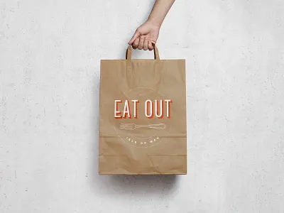 eatout.im logo branding design eat out food fork logo take away takeaway takeout