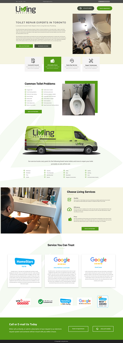 Toilet Repair Landing page design kenya ui designer nairobi website design