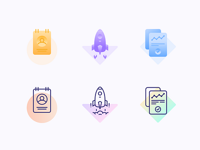 Icons branding checkbox cloud figure fill fire folder gradient graphic icon illustration logo mark outline paper profile rocket ui user