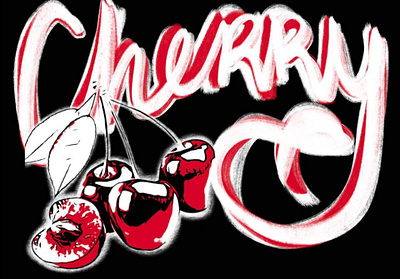 Cherry art digital art digital illustration drawing graphics handwritten illustration ipadpro lettering procreate procreate app procreate art typography