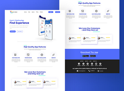 Event and Meeting App Website Design.. design landing page landing page design ui ux web webdesign website concept website design website designer