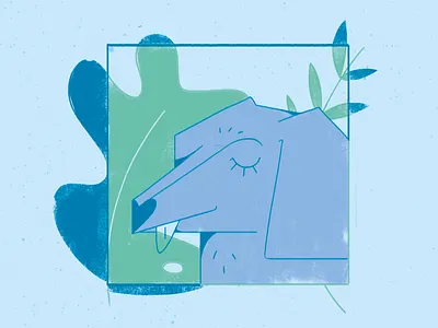 quarantine • first shot adobe blue doggy dreaming illustration illustrator photoshop plants quarantine