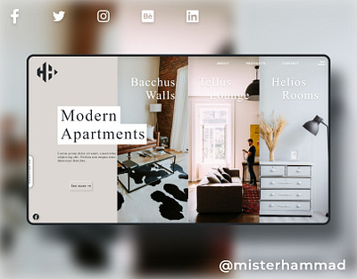 Modern Apartments website UI design app ui design illustration misterhammad typography ui design ui designer uiux uiuxdesign ux