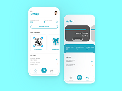 Reward Point App app application clean design home interface mobile simple ui user interface