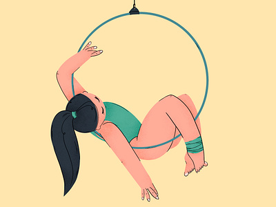 Aerial hoop flat illustration aerial characterdesign digital illustration digital2d flat design flat illustration girl illustration procreate art