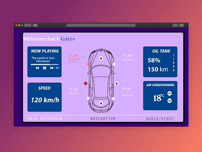 Car Interface Design design ui ux web