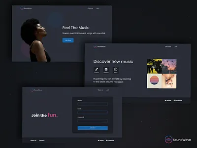 SoundWave design figma logo ui ux website design